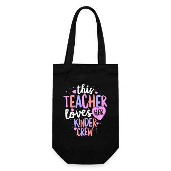 Diese Lehrerin liebt ihr Kinderteam - Geschenkbeutel für Flaschen - Schwarz - Vorne
