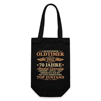 Legendärer Oldtimer 1956 – 70. Geburtstag - Geschenkbeutel für Flaschen - Schwarz - Vorne