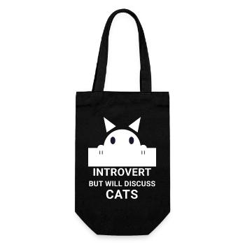 Introvertierte Katze: Leise Gespräche über Katzen - Geschenkbeutel für Flaschen - Schwarz - Vorne