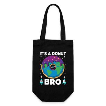 Donut Erde Bro Flacherde Flatearth Schwurbel - Geschenkbeutel für Flaschen - Schwarz - Vorne