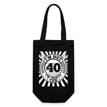 Ich Bin Nicht 40, Ich Habe 30. Geburtstag - Geschenkbeutel für Flaschen - Schwarz - Vorne