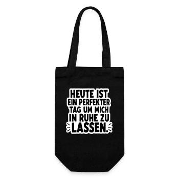  Heute Ist Ein Perfekter Tag Um Mich In Ruhe Zu - Geschenkbeutel für Flaschen - Schwarz - Vorne