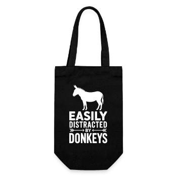 Donkey Sayings Donkey Funny Donkey Gift - Gift Bag for Bottles - black - Front