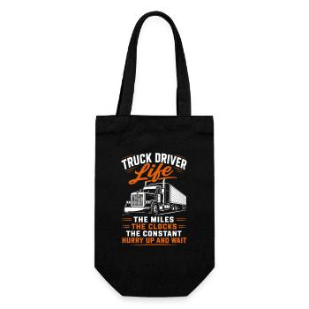 Lastwagen Fahrer Trucker LKW Diesel Fernfahrer - Geschenkbeutel für Flaschen - Schwarz - Vorne