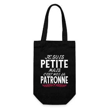 Patronne Cadeau humour personnalisé - Sac à bouteille - noir - Devant