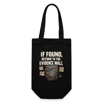 Back to the Wall of Evidence | True Crime - Gift Bag for Bottles - black - Front