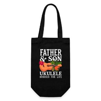 Père et fils Ukulélé Amis, musiciens à vie - Sac à bouteille - noir - Devant
