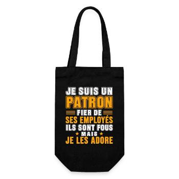 Patron Cadeau humour personnalisé - Sac à bouteille - noir - Devant