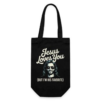 Jésus t’aime Son préféré - Sac à bouteille - noir - Devant