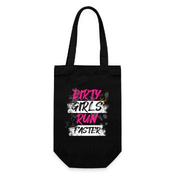 Dirty girls run faster Schlammlauf Mud Run - Gift Bag for Bottles - black - Front