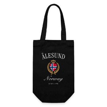 Ålesund Norway Coat of Arms Crown – Travel Souvenir - Gift Bag for Bottles - black - Front