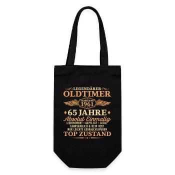 Legendärer Oldtimer 1961 – 65. Geburtstag - Geschenkbeutel für Flaschen - Schwarz - Vorne