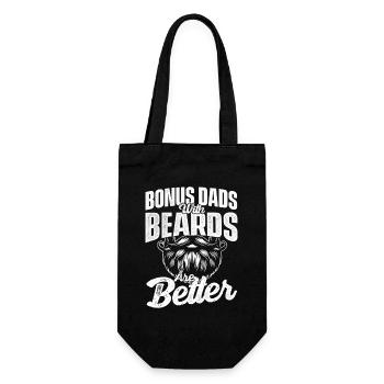 Bonus-Väter Bärte Besserer Stiefvater Vater - Geschenkbeutel für Flaschen - Schwarz - Vorne