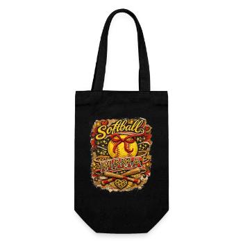 Softball Mama Schleife Leopard Sport Design - Geschenkbeutel für Flaschen - Schwarz - Vorne