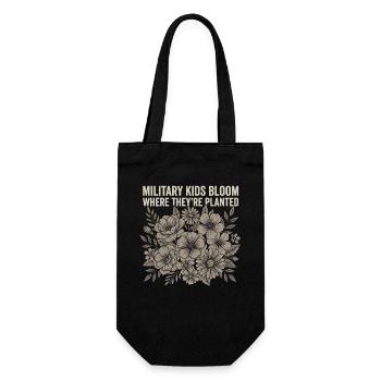 Military children flourish where they are planted. - Gift Bag for Bottles - black - Front