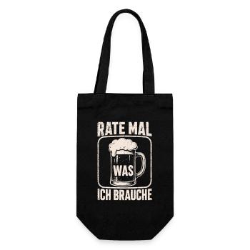 Bier Rate Mal Was Ich Brauche Shirt - Geschenkbeutel für Flaschen - Schwarz - Vorne