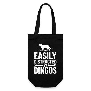 Dingos Sprüche Dingo Lustiges Dingos Geschenk - Geschenkbeutel für Flaschen - Schwarz - Vorne