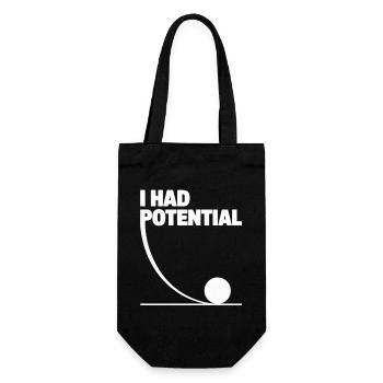 I Had Potential: Potential Graphics Math Gag - Gift Bag for Bottles - black - Front