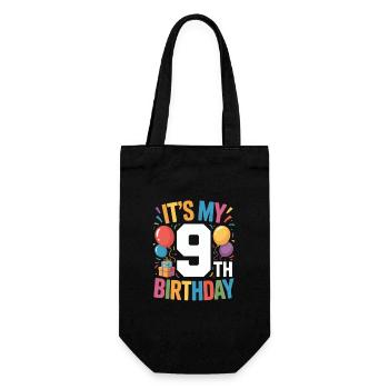 9th birthday - Gift Bag for Bottles - black - Front