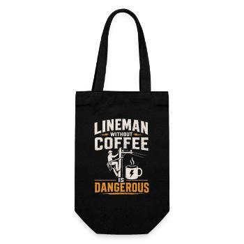 Ein Lineman Ohne Kaffee Ist Gefährlich - Gift Bag for Bottles - black - Front