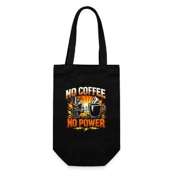 Beware of Lineman without coffee - Gift Bag for Bottles - black - Front