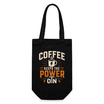 Coffee keeps the power supply going - Gift Bag for Bottles - black - Front