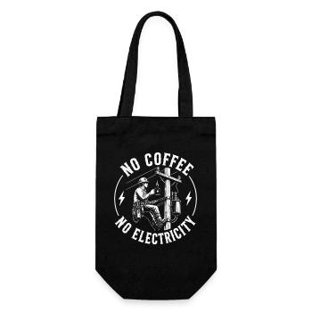 No power supply without coffee - Gift Bag for Bottles - black - Front