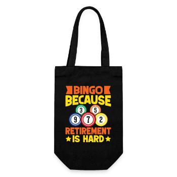 Bingo Game Bingo Because Retirement Is Hard Bingo - Gift Bag for Bottles - black - Front