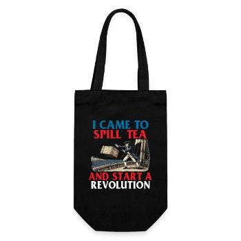 Spill Tea Start Revolution History Pun - Gift Bag for Bottles - black - Front