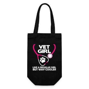 Vet Girl Stethoskop Paw Tee - Geschenkbeutel für Flaschen - Schwarz - Vorne