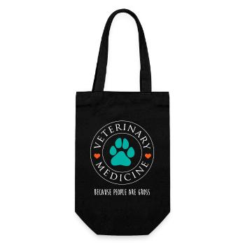 Veterinärpfotenabzeichen-T-Shirt - Geschenkbeutel für Flaschen - Schwarz - Vorne