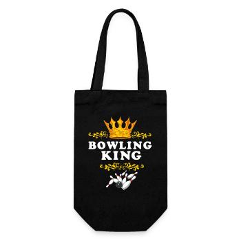 Bowling King Lustiges Retro-Pin-Schlagmeister-Geschenk - Geschenkbeutel für Flaschen - Schwarz - Vorne