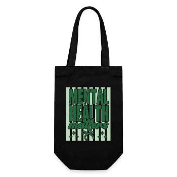 Mental Health Matters Geschenk Selbstfürsorge - Geschenkbeutel für Flaschen - Schwarz - Vorne