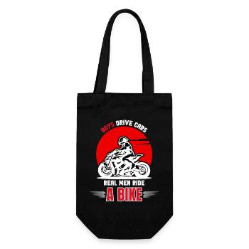 Echte Männer fahren Fahrrad - Geschenkbeutel für Flaschen - Schwarz - Vorne