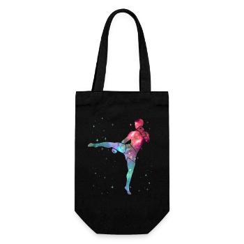 Muay Thai Kickboxer Kampfsport Weltraum Kickboxen - Geschenkbeutel für Flaschen - Schwarz - Vorne