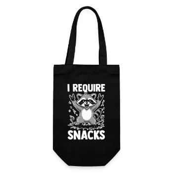 I Require Snacks Trash Panda Raccoon - Geschenkbeutel für Flaschen - Schwarz - Vorne