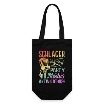 Schlager Party Schlagermusik Tanzparty Musik - Geschenkbeutel für Flaschen - Schwarz - Vorne