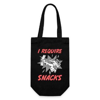 I Require Snacks Trash Panda Raccoon - Geschenkbeutel für Flaschen - Schwarz - Vorne