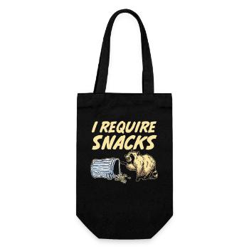 I Require Snacks Trash Panda Raccoon - Geschenkbeutel für Flaschen - Schwarz - Vorne