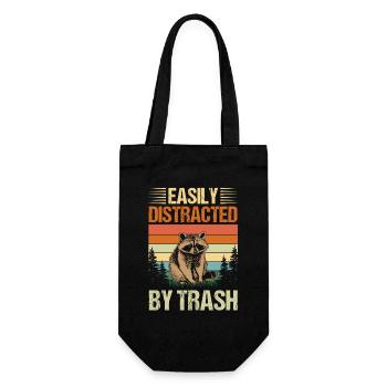 Trash Panda Raccoon - Gift Bag for Bottles - black - Front