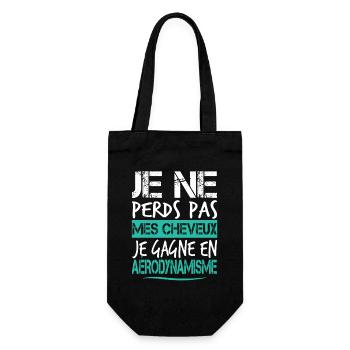 Chauve Cadeau humour personnalisé - Sac à bouteille - noir - Devant