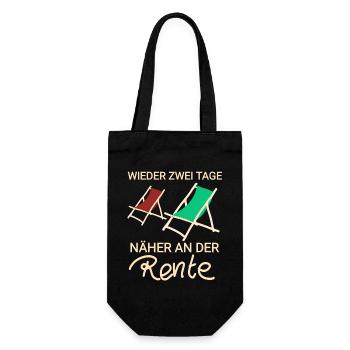Wieder Tag näher an der Rente - Geschenkbeutel für Flaschen - Schwarz - Vorne