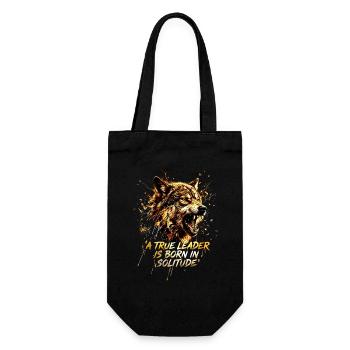 Wolf Head Wolf Alpha Leader Motivational Saying - Gift Bag for Bottles - black - Front