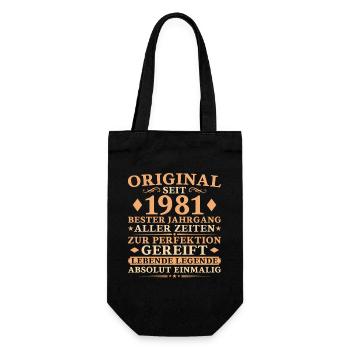 Bester Jahrgang 1981 – 45. Geburtstag Geschenk - Geschenkbeutel für Flaschen - Schwarz - Vorne