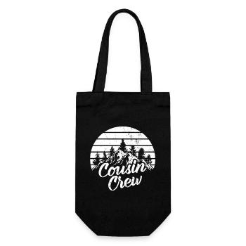 Cousin Crew Bergsilhouette - Geschenkbeutel für Flaschen - Schwarz - Vorne