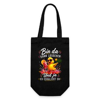 Bin da Eskaliert Ente Sommer Party - Geschenkbeutel für Flaschen - Schwarz - Vorne