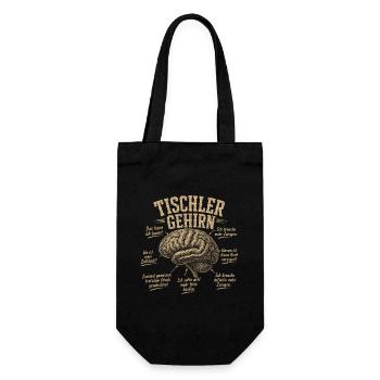 Tischler Gehirn Humor Shirt - Geschenkbeutel für Flaschen - Schwarz - Vorne
