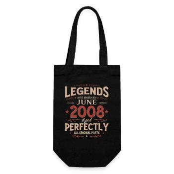 18th Birthday Gift Legend June Vintage 2008 - Gift Bag for Bottles - black - Front