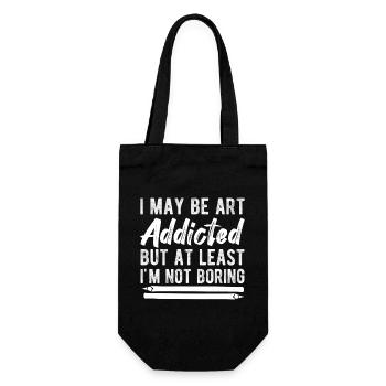 Funny Artist Painter I May Be Art Addicted Drawing - Geschenkbeutel für Flaschen - Schwarz - Vorne