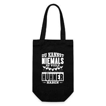 Hühnerflüsterer Huhn Hühnerhalter Hühner - Geschenkbeutel für Flaschen - Schwarz - Vorne